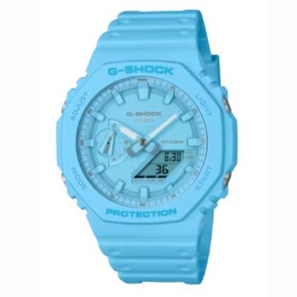 Casio G-Shock GA-2100-2A2 Light Blue Resin Band Men Sport Watch